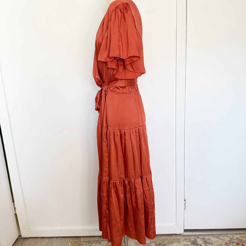 Chic City Tiered Sweetness Midi Dress - paprika M/ 18 - Picture 6 of 10